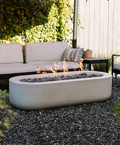 A stone firepit