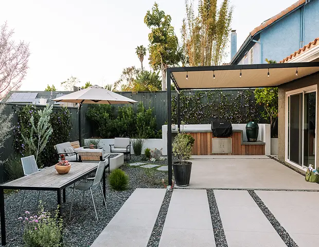 An outdoor kitchen setup