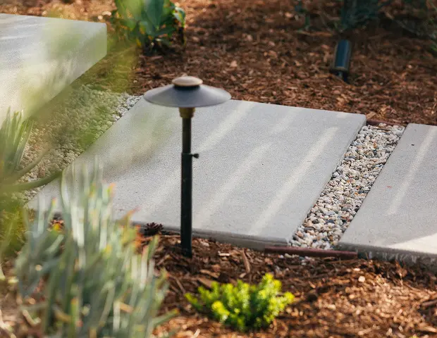 Stone pathway with gravel between each step