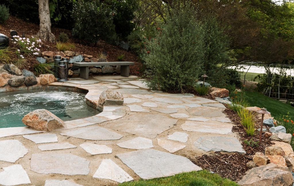 Rancho Santa Fe Flagstone Patio natural pool