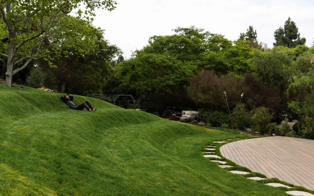 Natural grass amphitheater seating