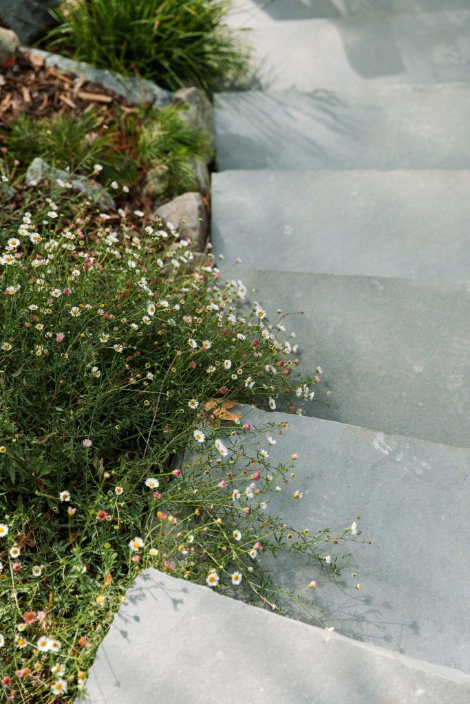 Boulder stairs in a natural landscape