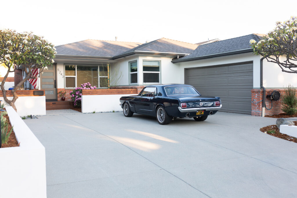 Clean Modern Front Yard and Driveway